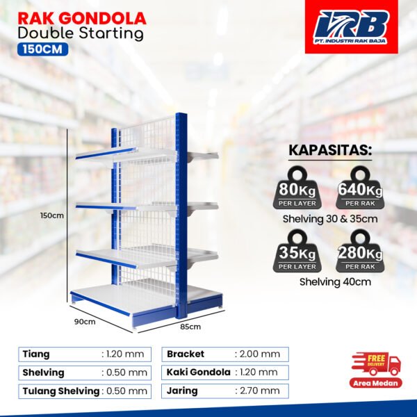 Rak Gondola Double Starting UK. 150CM - Image 2
