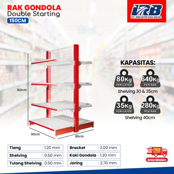 Rak Gondola Double Starting UK. 150CM - Image 5