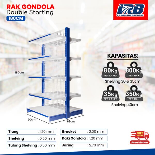 Rak Gondola Double Starting UK. 180CM - Image 3