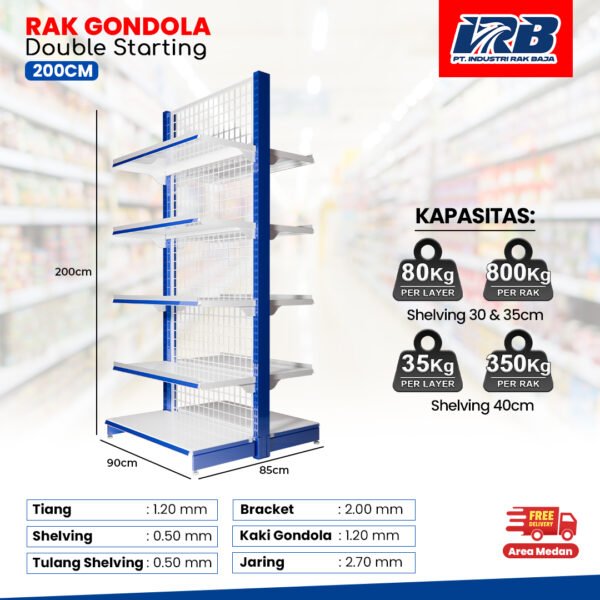 Rak Gondola Double Starting UK. 200CM - Image 3