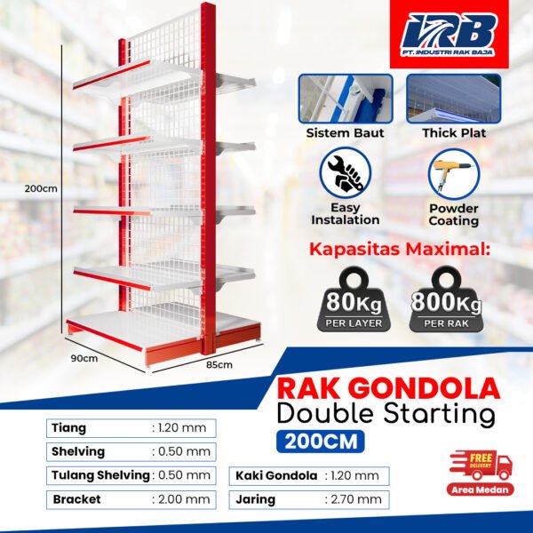 Rak Gondola Double Starting UK. 200CM - Image 4