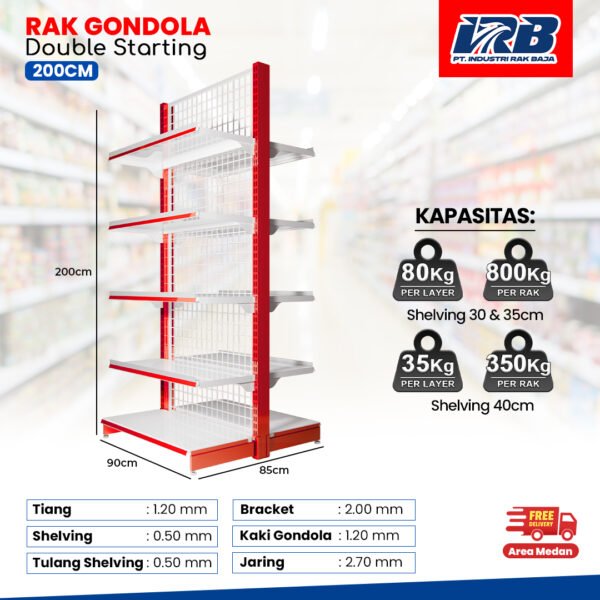 Rak Gondola Double Starting UK. 200CM - Image 5
