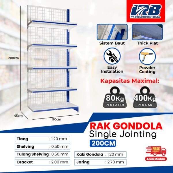 Rak Gondola Single Jointing UK.200CM - Image 2