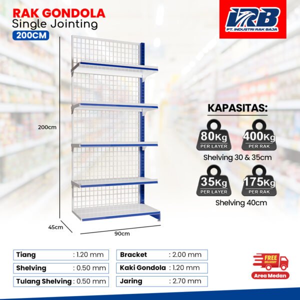 Rak Gondola Single Jointing UK.200CM - Image 3
