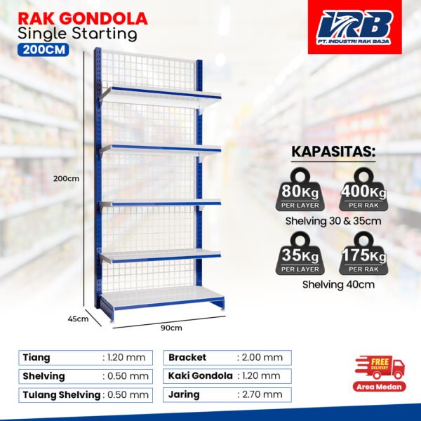 Rak Gondola Single Starting UK.200CM - Image 3
