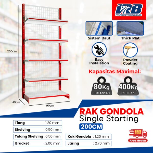 Rak Gondola Single Starting UK.200CM - Image 2