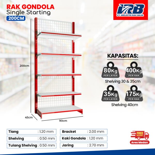 Rak Gondola Single Starting UK.200CM - Image 5