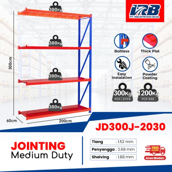 Rak Gudang Jointing JD-300 300cm 4Layer