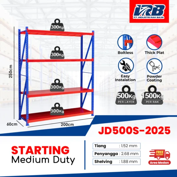 Rak Gudang Starting JD-500 250cm 4Layer